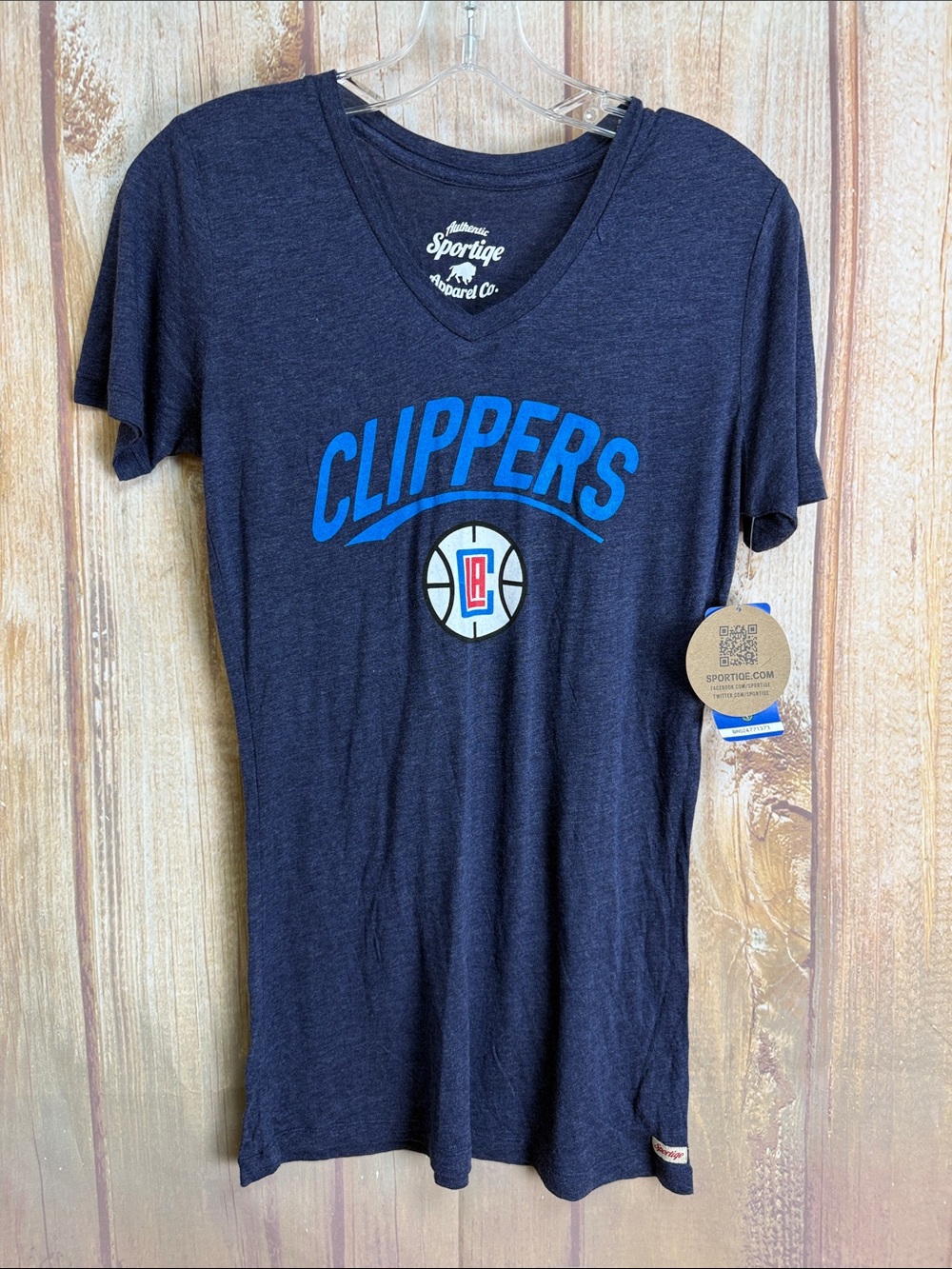 💵NWT NBA Authentic Sportiqe Apparel Co Clippers Navy Graphic Tee Size Large